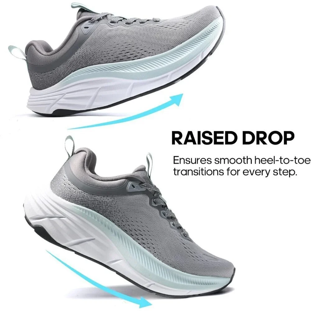 Nortiv 8 Women's Gray Walking Shoes Cushioned Non-Slip Breathable Sneakers